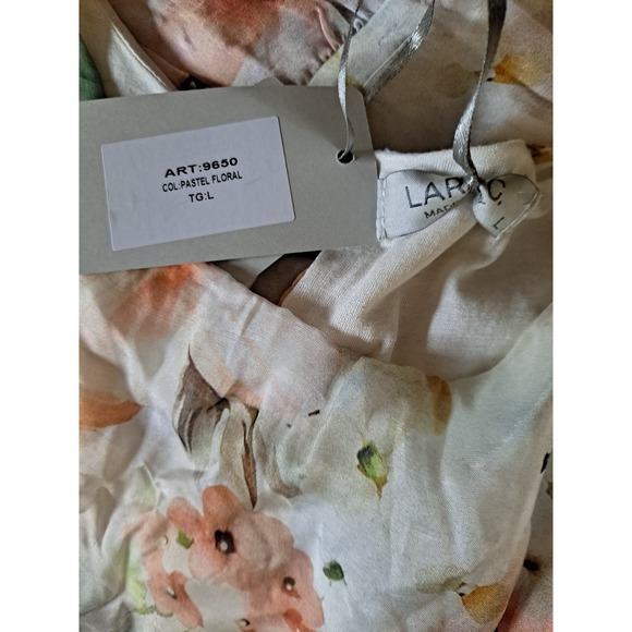 NWT Lara‎ G. By Lara Guidotti Floral Airy Silk Blend Blouson Dress Size Large - Picture 7 of 9